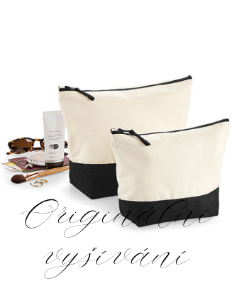 Kosmetická taštička s výšivkou na přání - nature